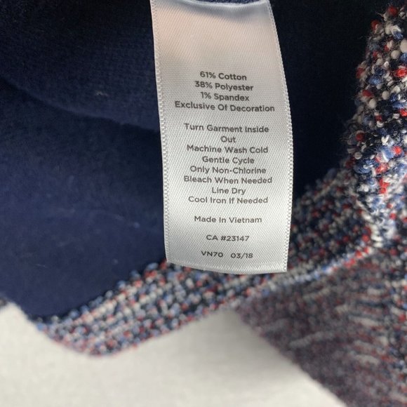Talbots Blazer Women's Large Multicolor Cotton Stretch Cardigan 8128 - Picture 4 of 7